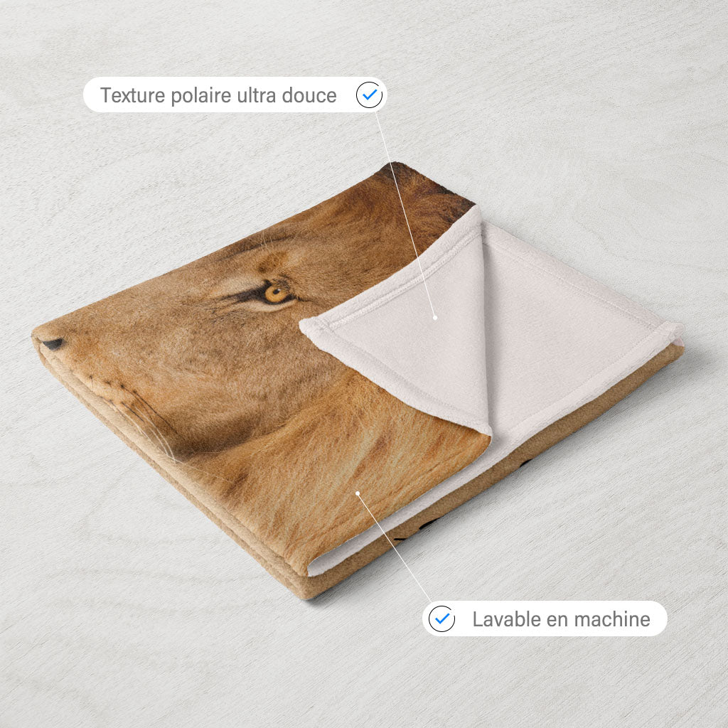 Plaid personnalisé Famille Lion du monde, Père, Papa et enfants, Prénom