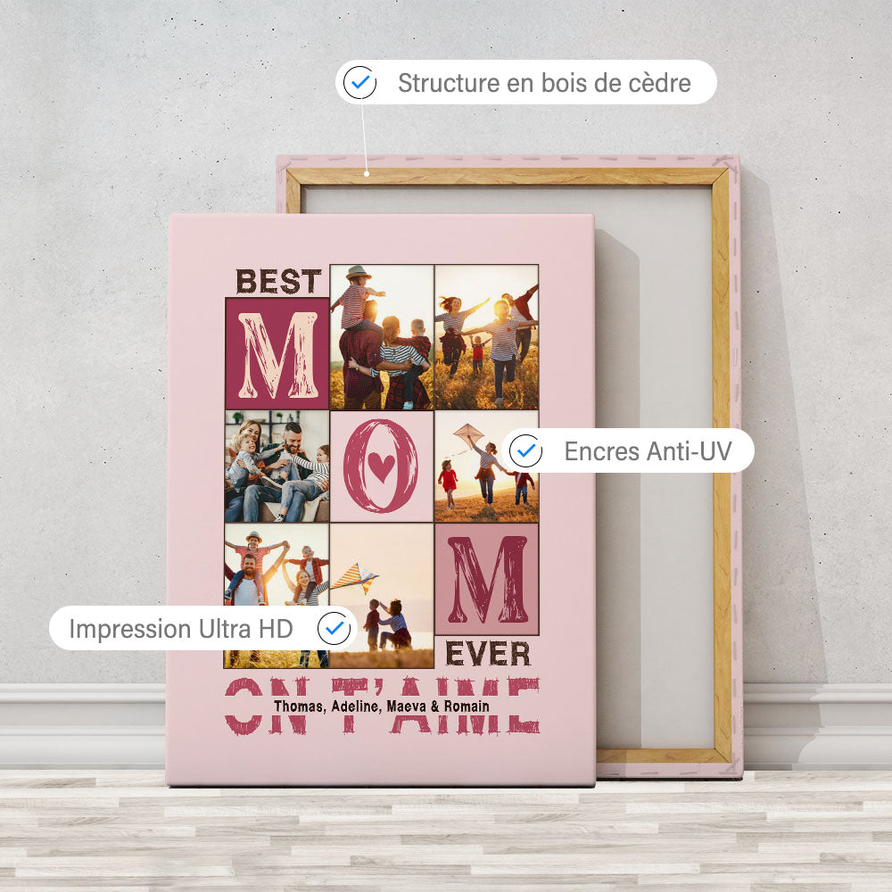 Tableau personnalisé Photos Famille "Best Mom Ever", Mère, Maman et ses enfants