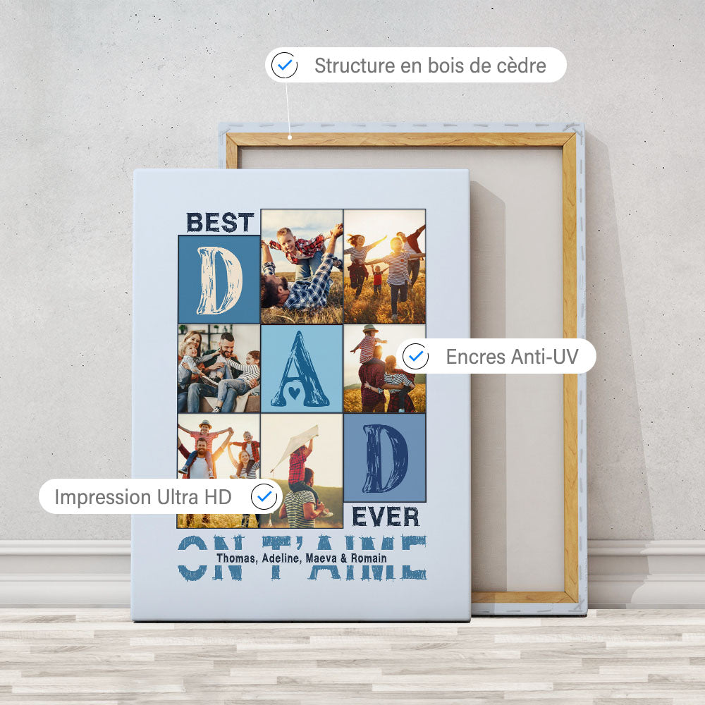 Tableau personnalisé Photos Famille "Best Dad Ever", Père, Papa et ses enfants
