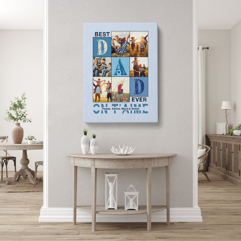Tableau personnalisé Photos Famille "Best Dad Ever", Père, Papa et ses enfants