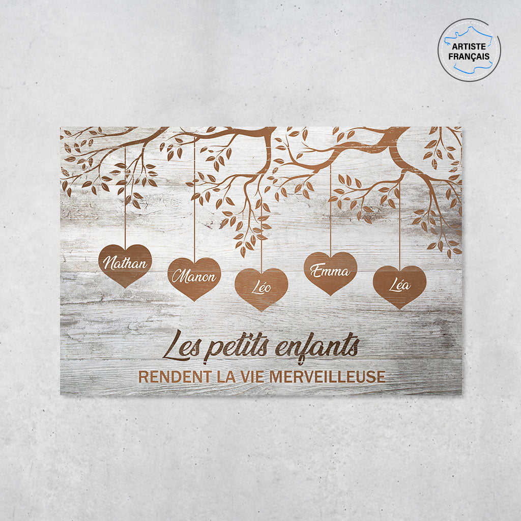 Affiche en bois Prénoms de famille personnalisée - Print Your Love