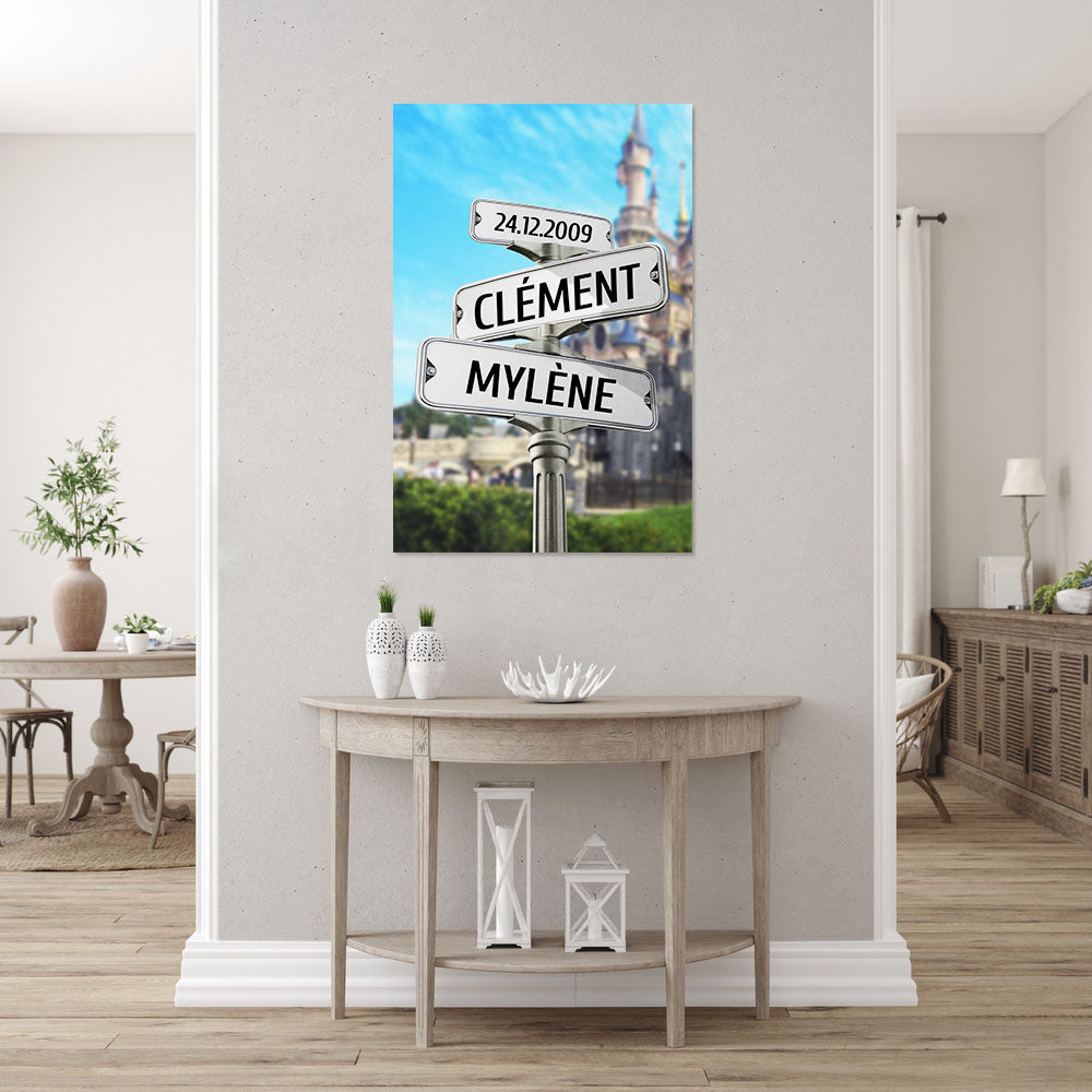 Affiche personnalisée couple et mariage, Disney land