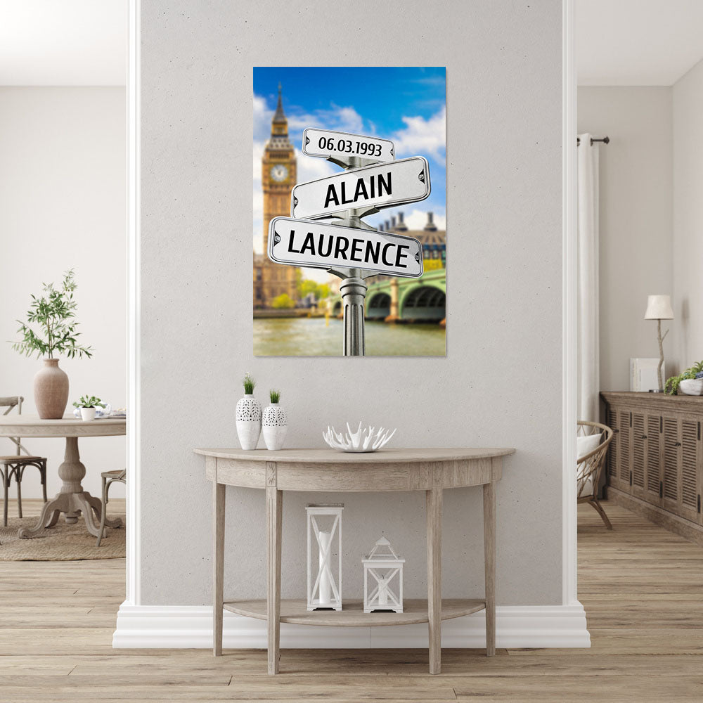 Affiche personnalisée couple et mariage, Londres