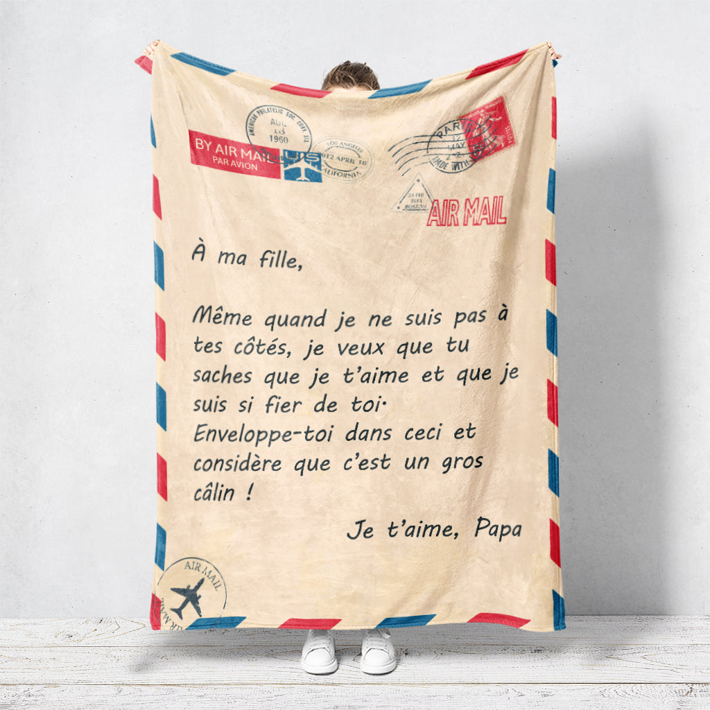 Plaid personnalisé, Prénom, Famille, Lettre à ma fille fils