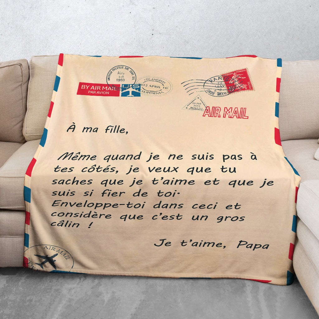Plaid personnalisé, Prénom, Famille, Lettre à ma fille fils