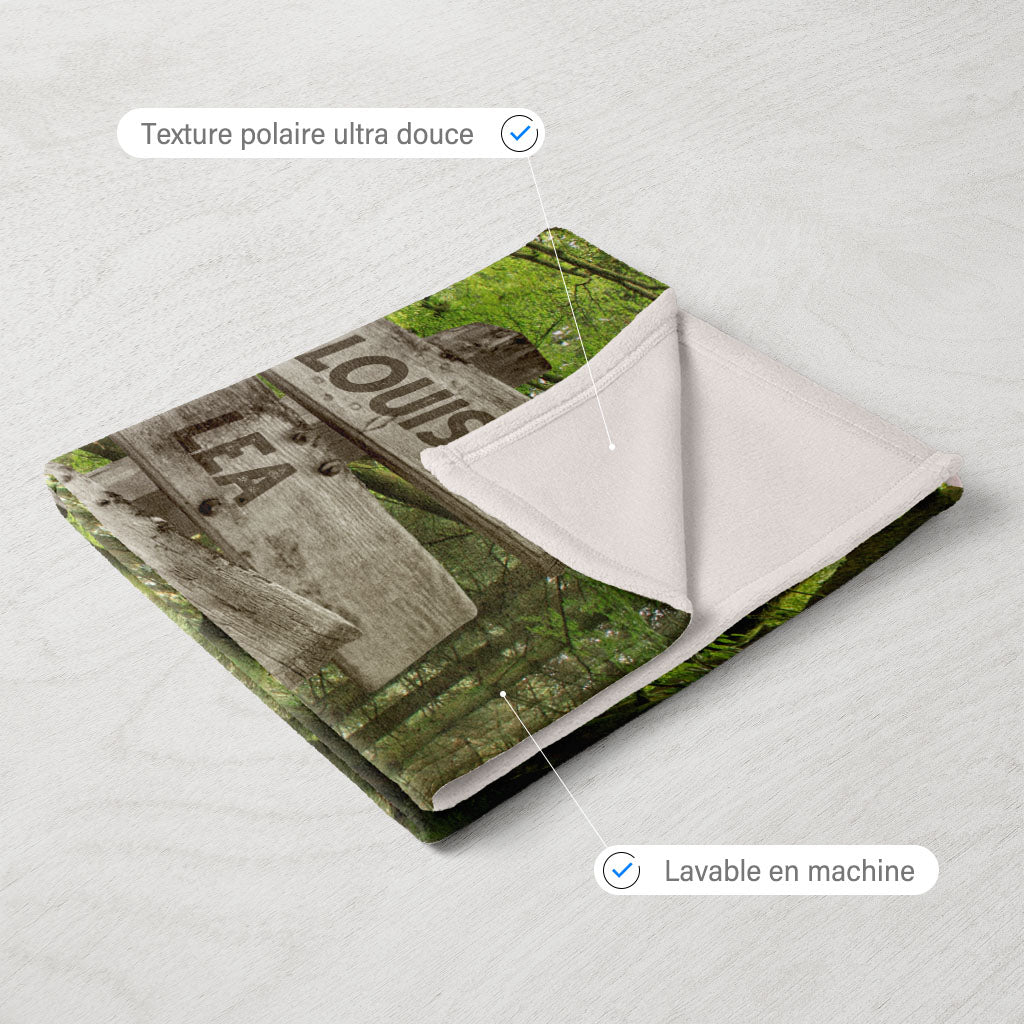 Plaid personnalisé, Prénom, Famille, Forêt grand Arbre