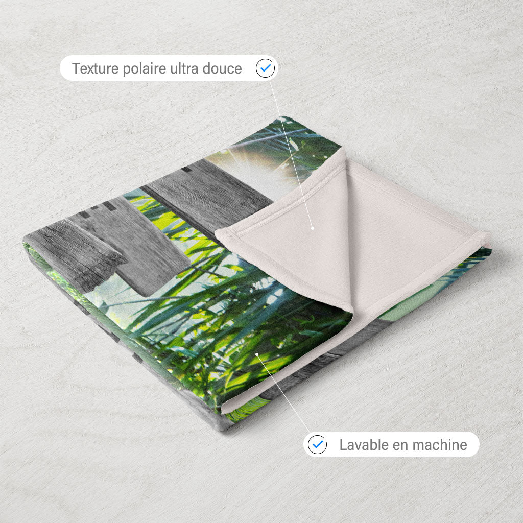 Plaid personnalisé, Prénom, Famille, Forêt Tropicale Rayon Soleil