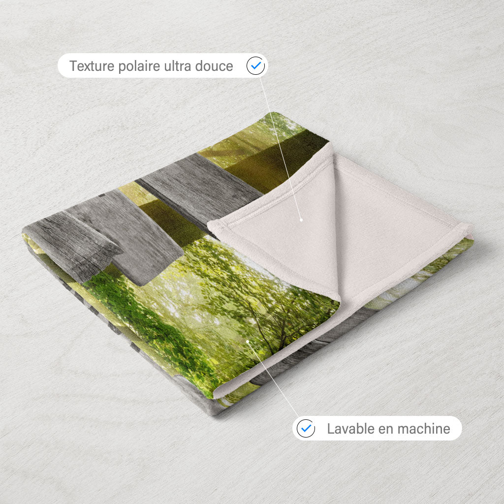 Plaid personnalisé, Prénom, Famille, Forêt Rayon Soleil