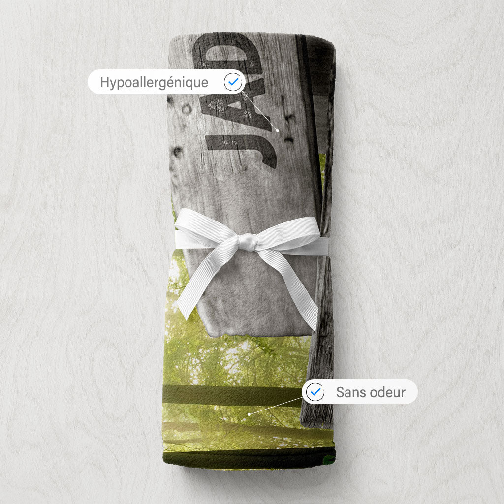 Plaid personnalisé, Prénom, Famille, Forêt Rayon Soleil