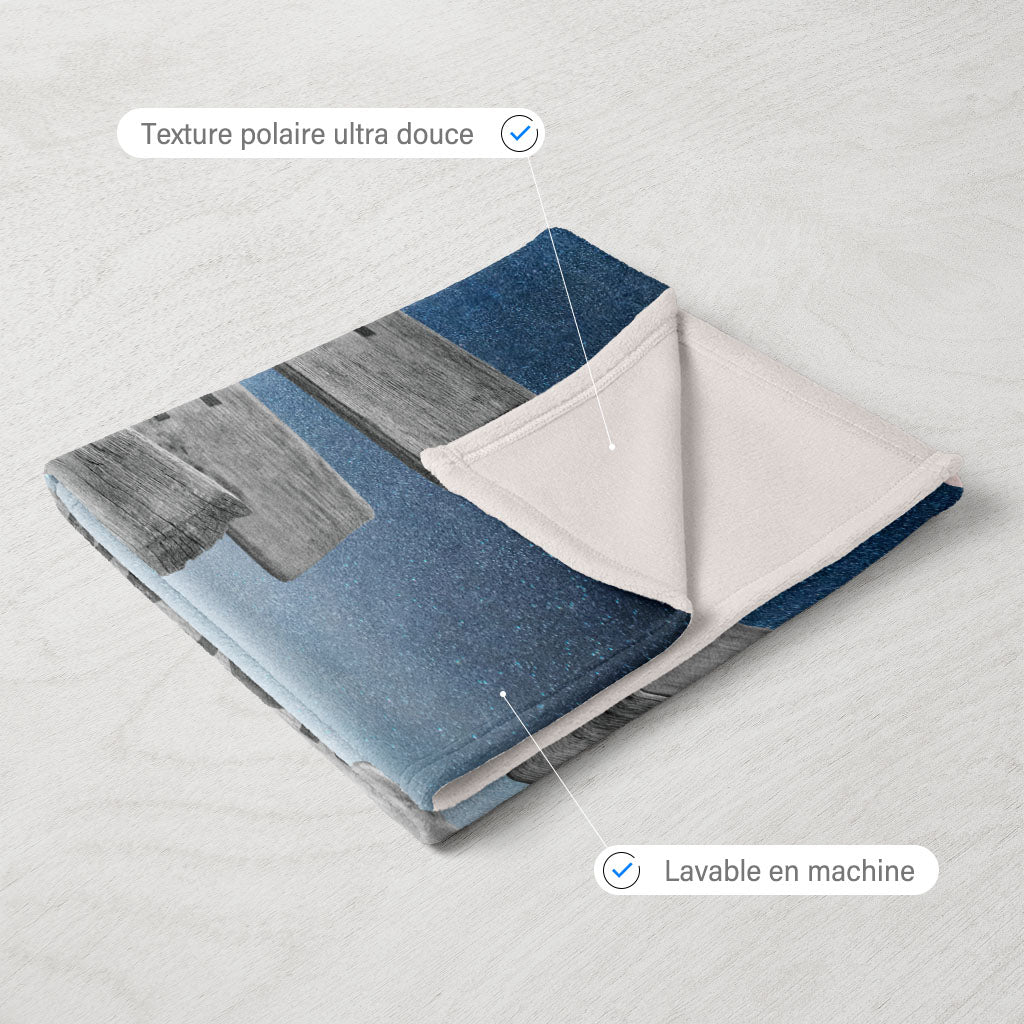 Plaid personnalisé, Prénom, Famille, Neige nuit étoilée