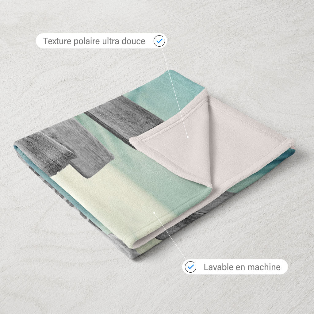 Plaid personnalisé, Prénom, Famille, Plage sable fin Cocotier