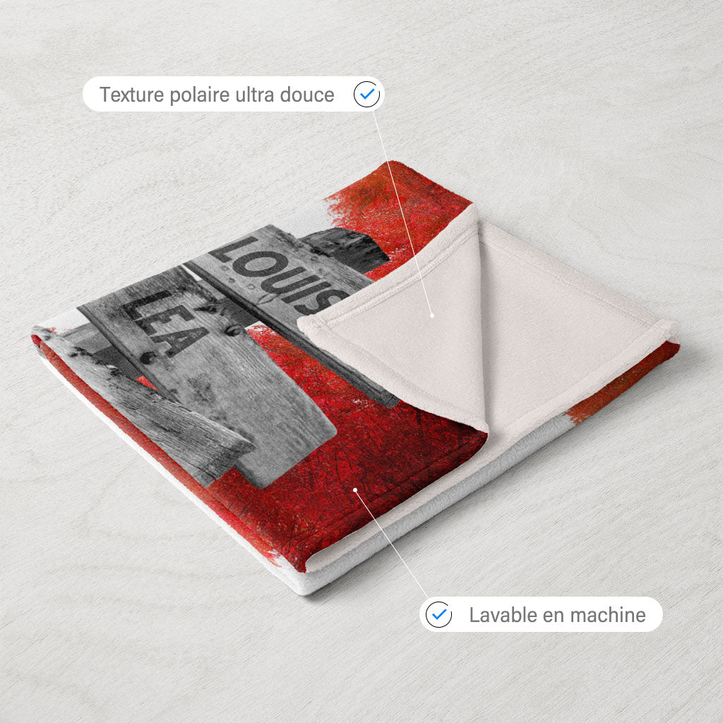 Plaid personnalisé, Prénom, Famille, Forêt Cœur