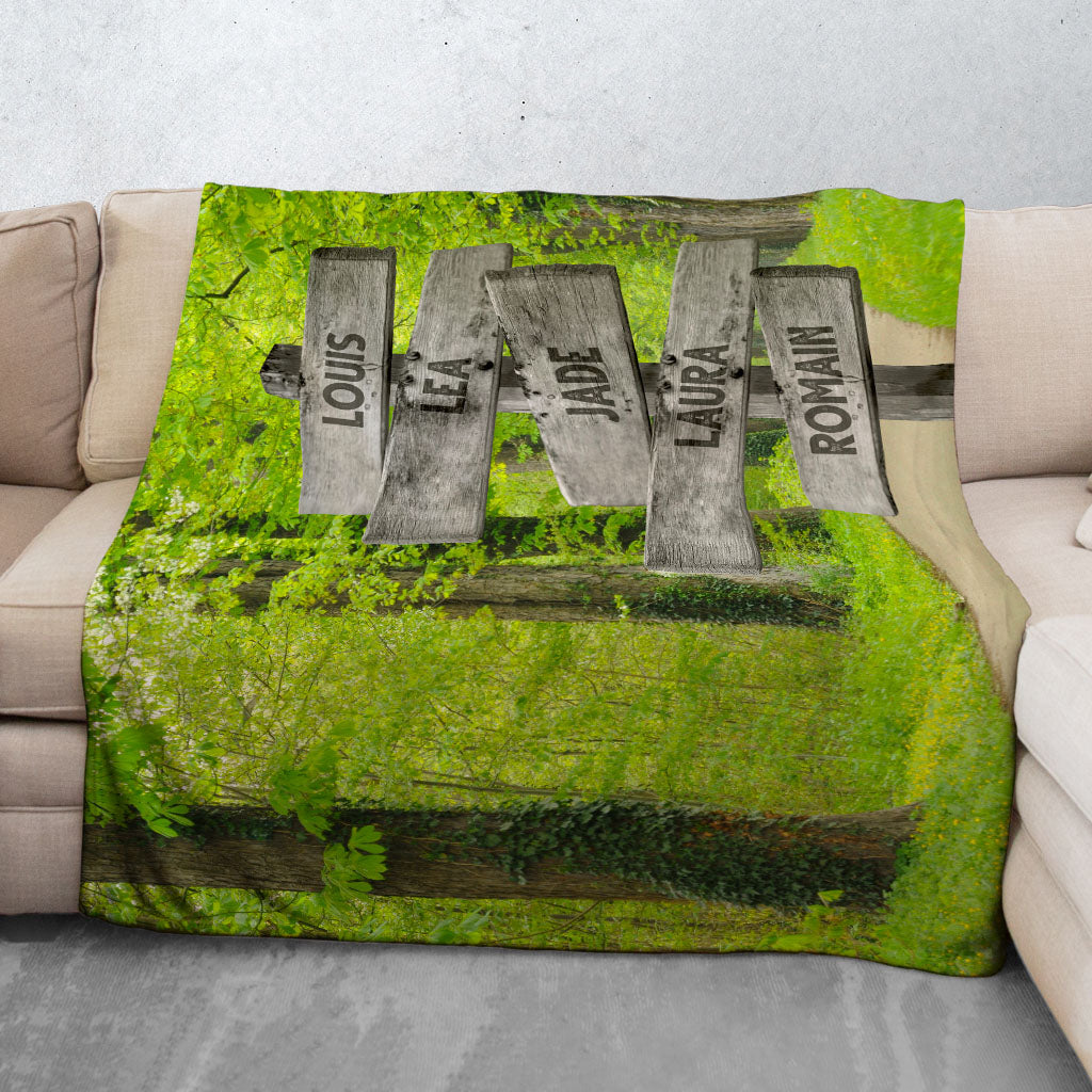 Plaid personnalisé, Prénom, Famille, Forêt route