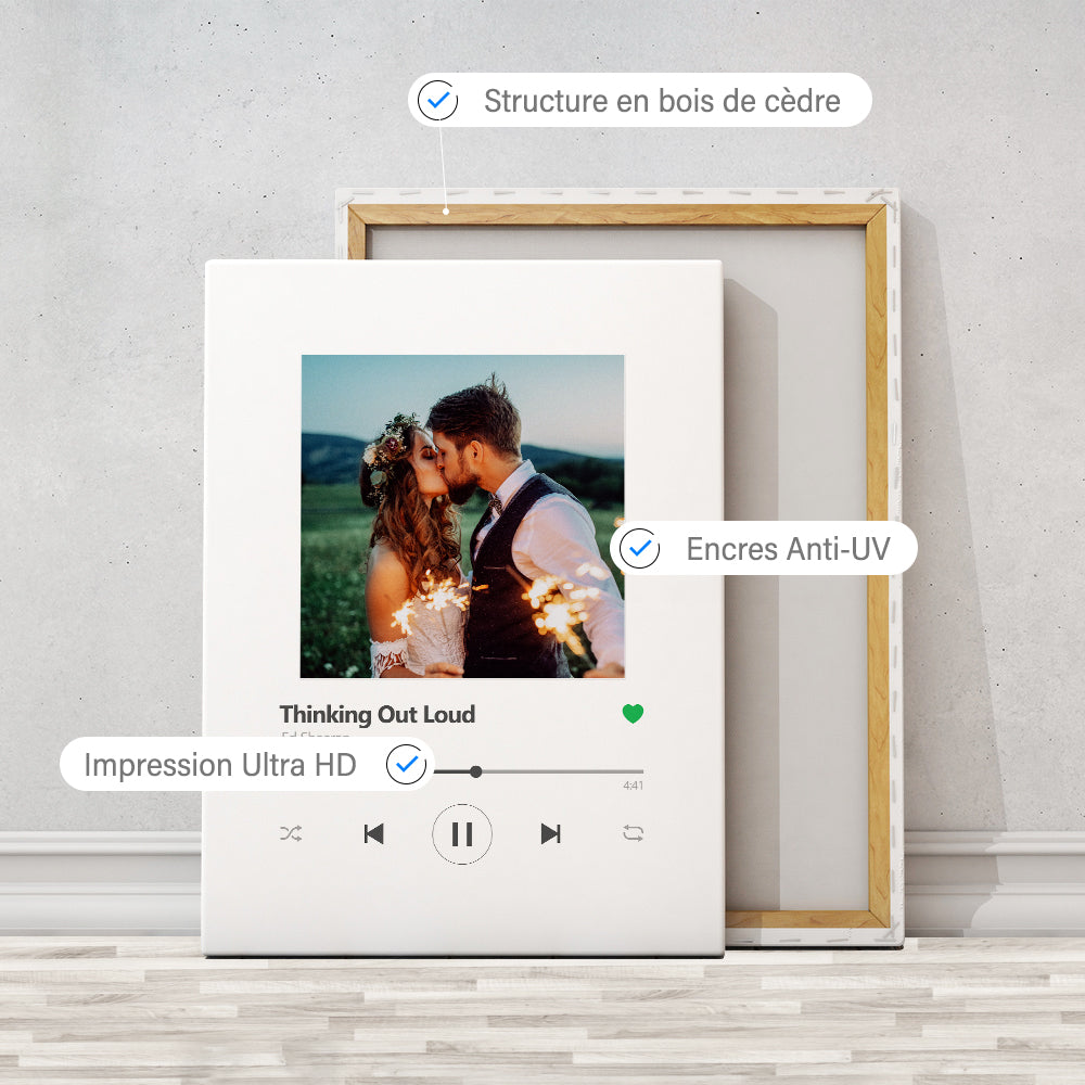 Tableau personnalisé couple, Mariage, Spotify