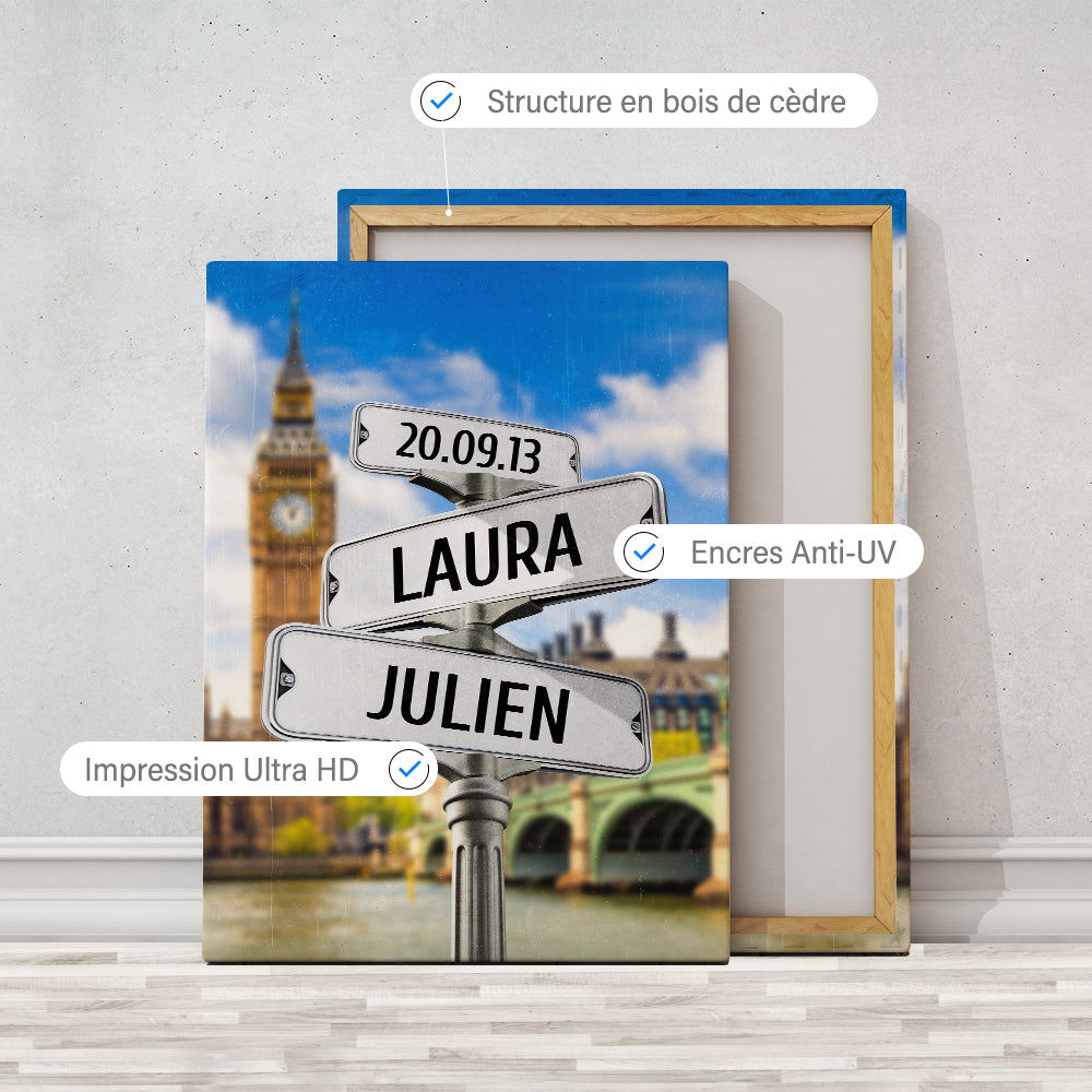 Tableau personnalisé couple, Mariage, Londres