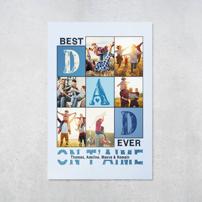 Affiche personnalisée Photos Famille "Best Dad Ever", Père, Papa et ses enfants