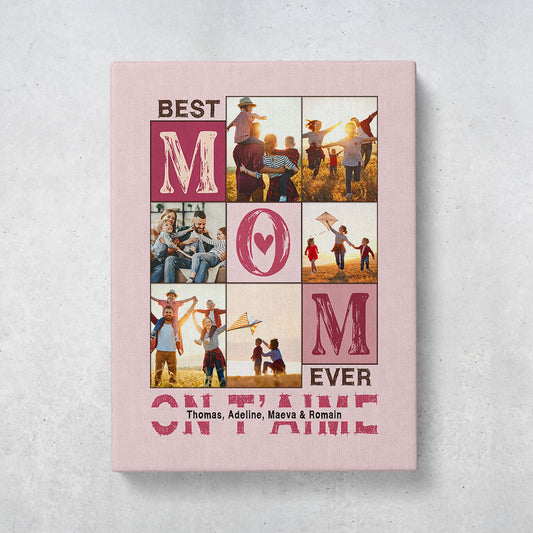 Tableau personnalisé Photos Famille "Best Mom Ever", Mère, Maman et ses enfants