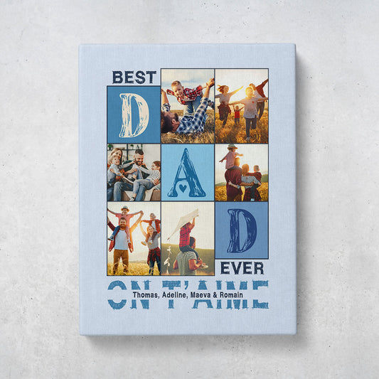 Tableau personnalisé Photos Famille "Best Dad Ever", Père, Papa et ses enfants